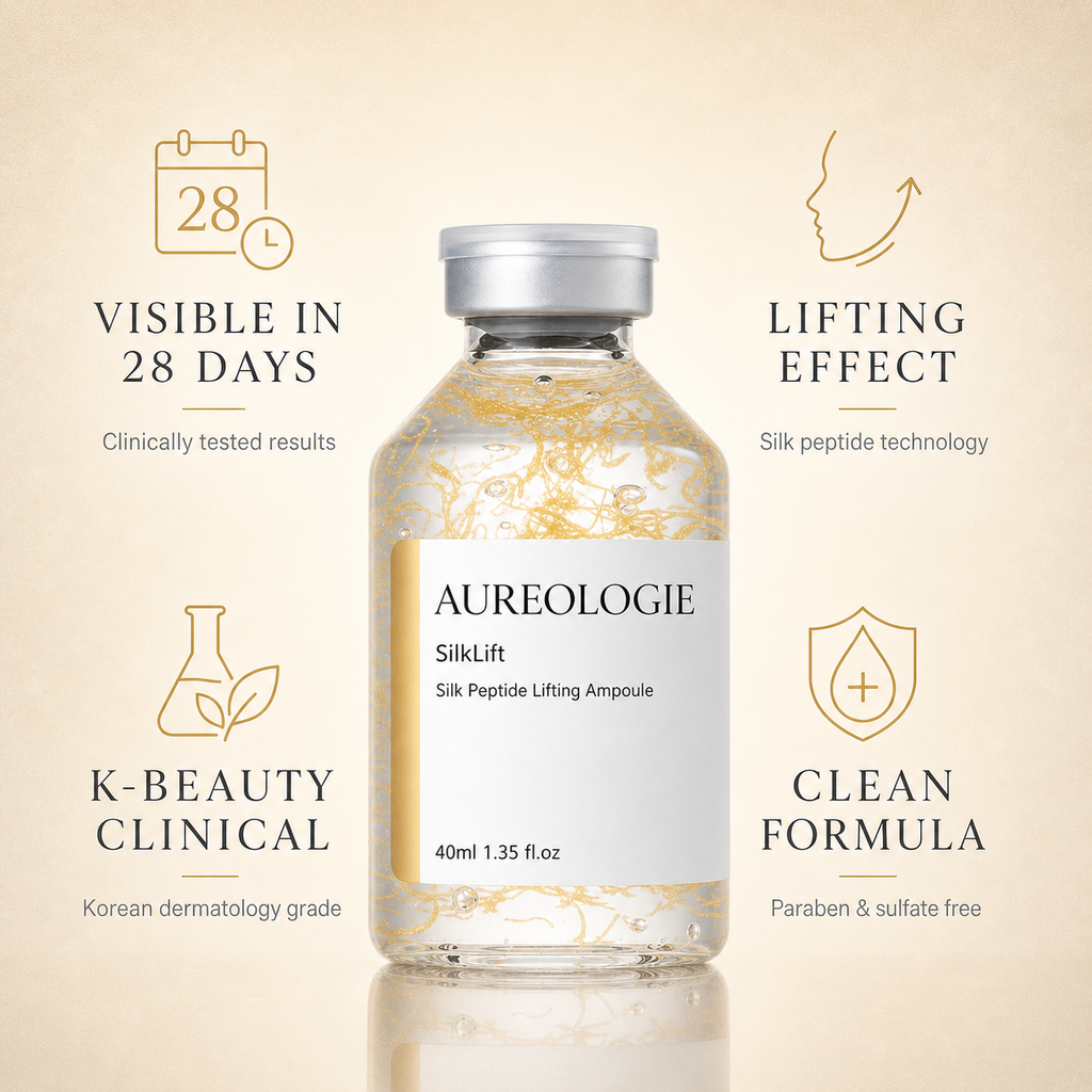 SilkLift ampoule dropper application on skin - Aureologie K-Beauty