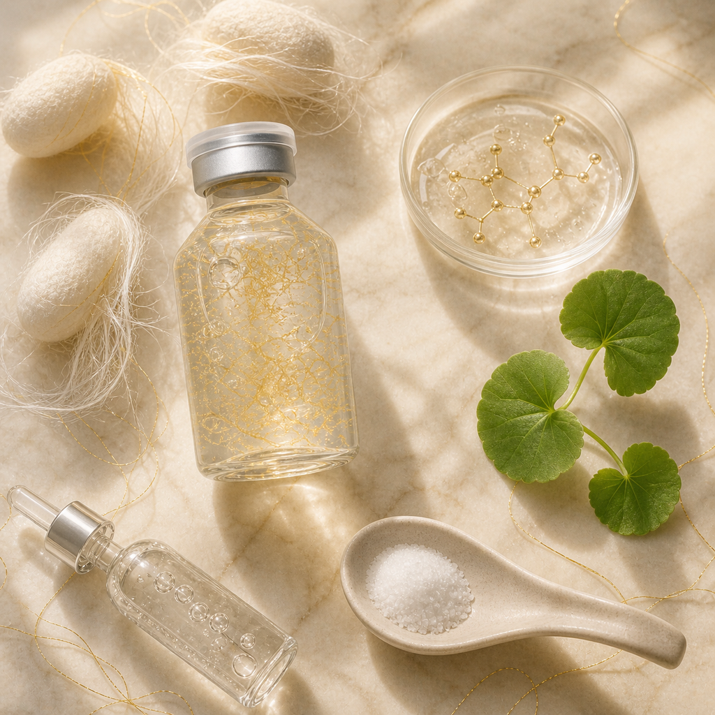 SilkLift ampoule key actives silk peptides PDRN Centella - Aureologie