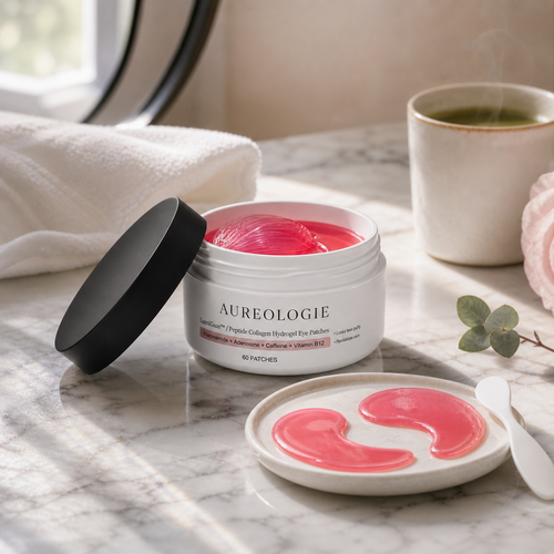 LumiGaze cooling pink hydrogel eye patches under eyes - Aureologie
